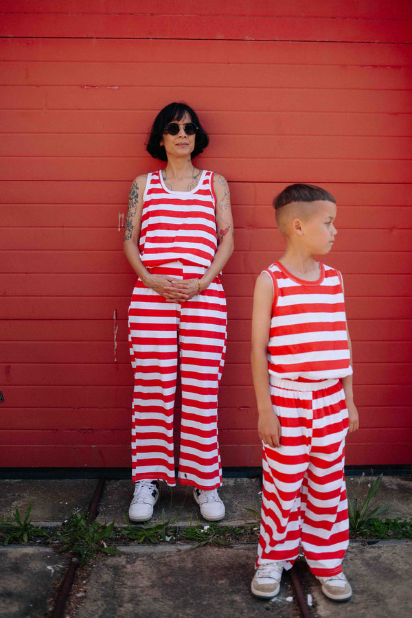 RED STRIPES SET WOMAN