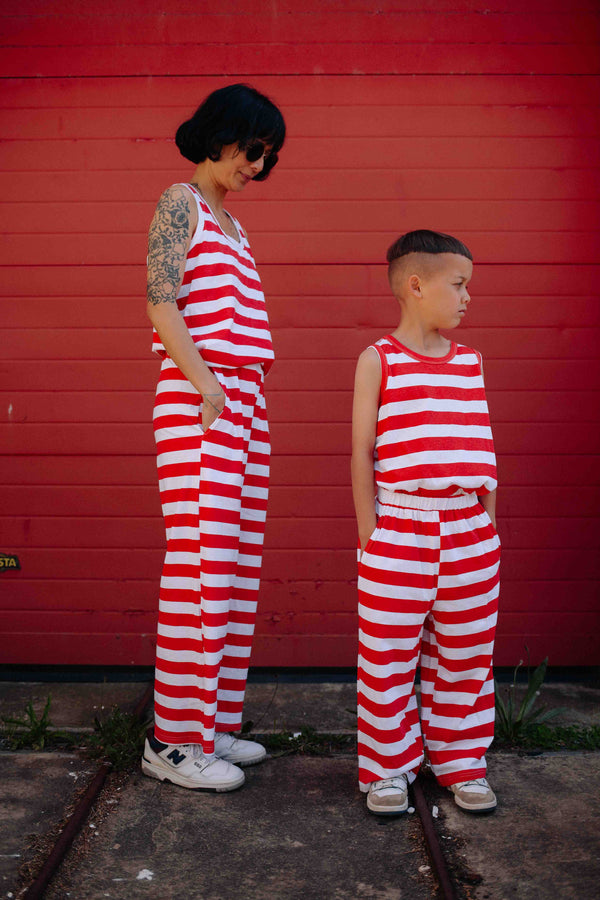 RED STRIPES SET WOMAN