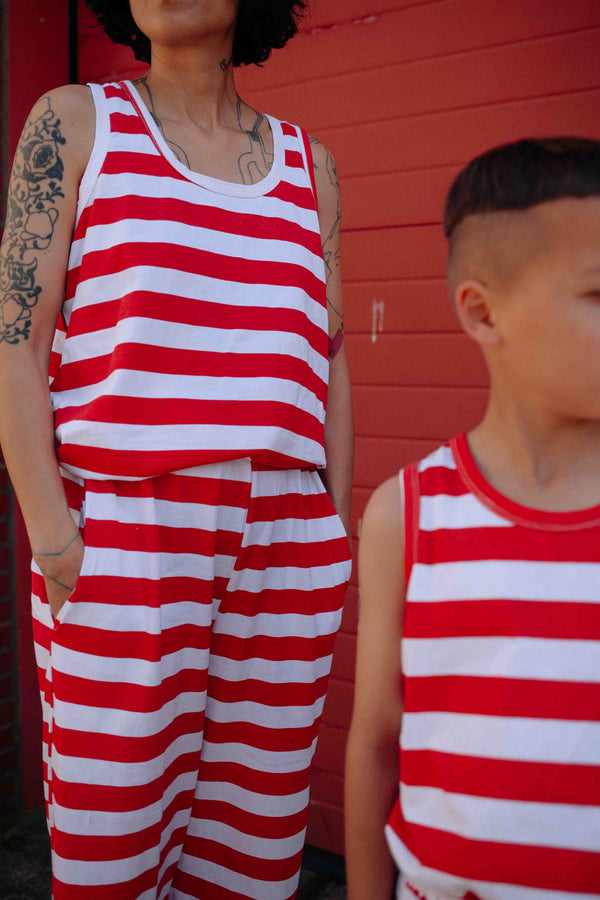 RED STRIPES SET WOMAN