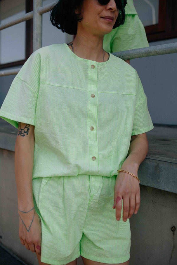 NEON STRIPES SHORT SET WOMAN