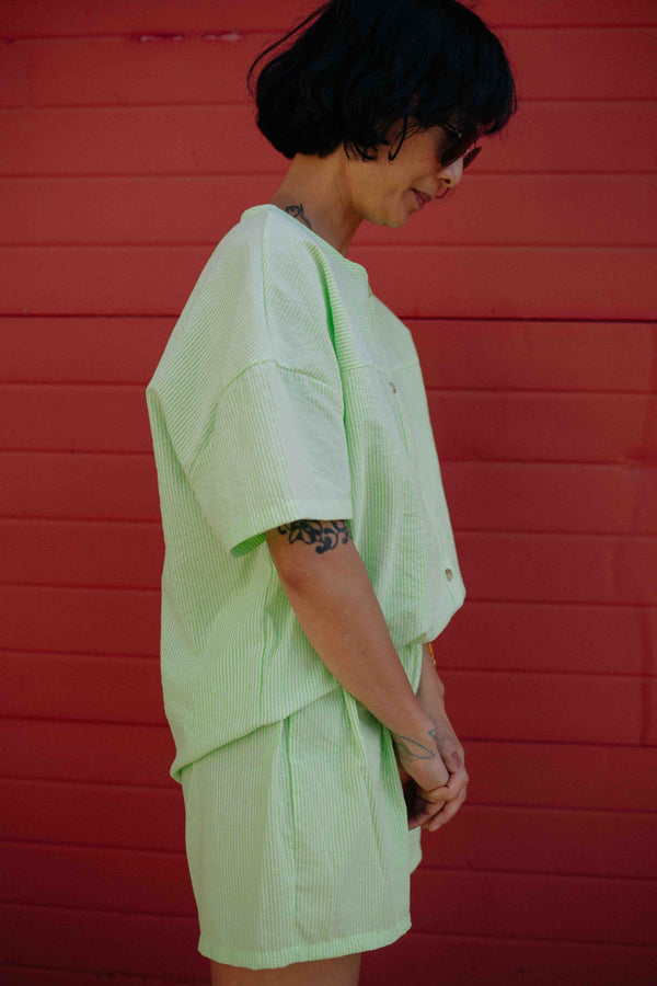 NEON STRIPES SHORT SET WOMAN