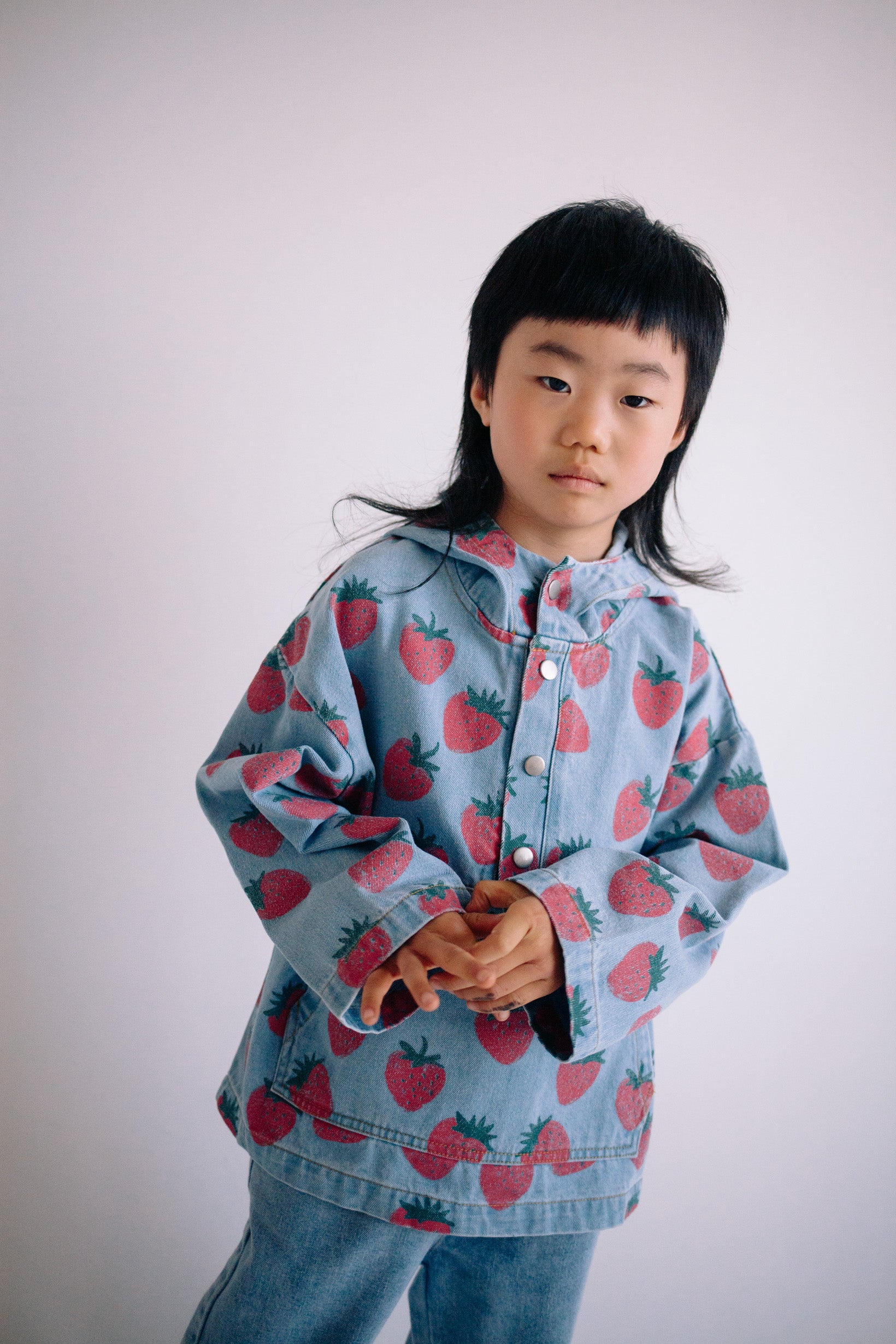 STRAWBERRY DENIM HOODIE