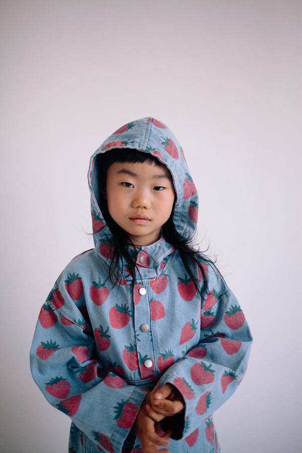 STRAWBERRY DENIM HOODIE