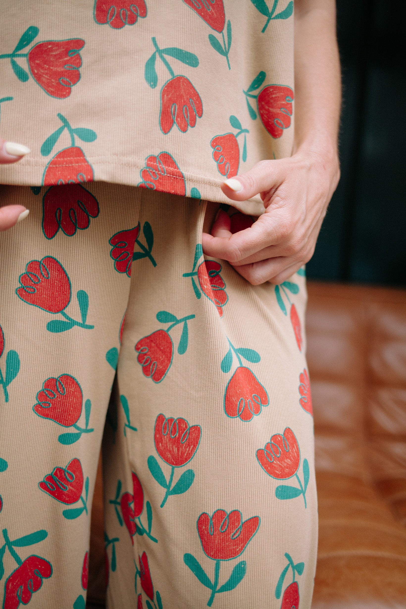 ENSEMBLE FLEUR ROUGE FEMME