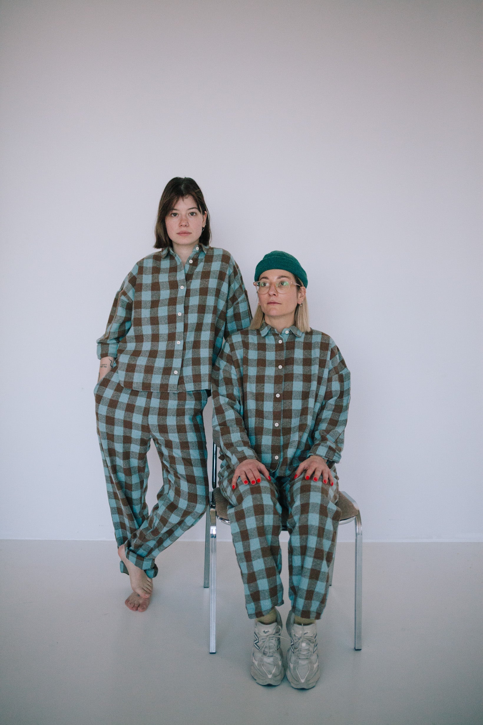 ENSEMBLE PLAID LAGOON FEMME