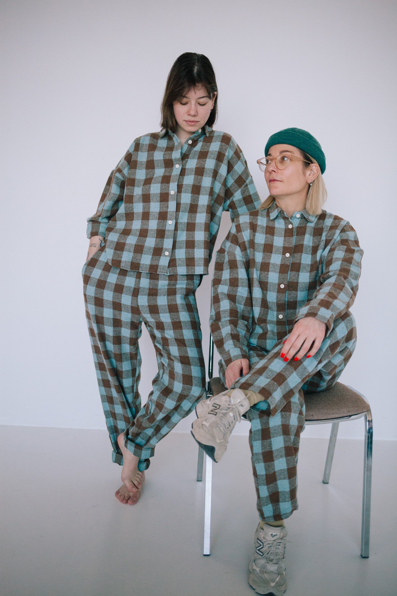 ENSEMBLE PLAID LAGOON FEMME