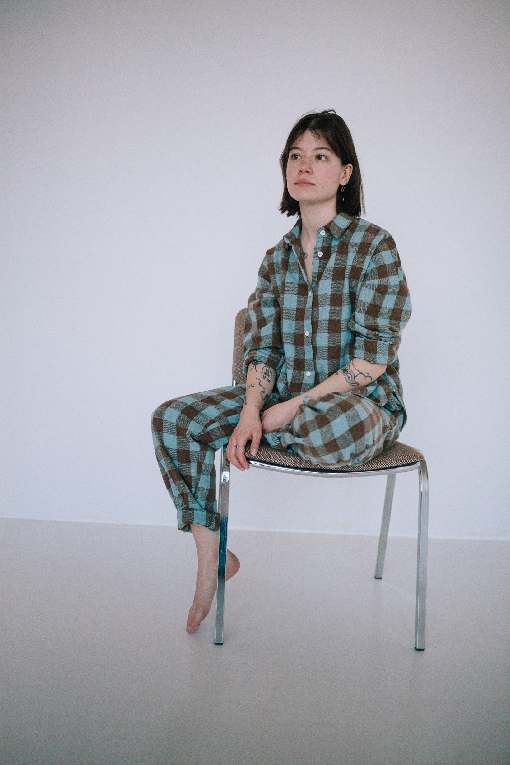 ENSEMBLE PLAID LAGOON FEMME