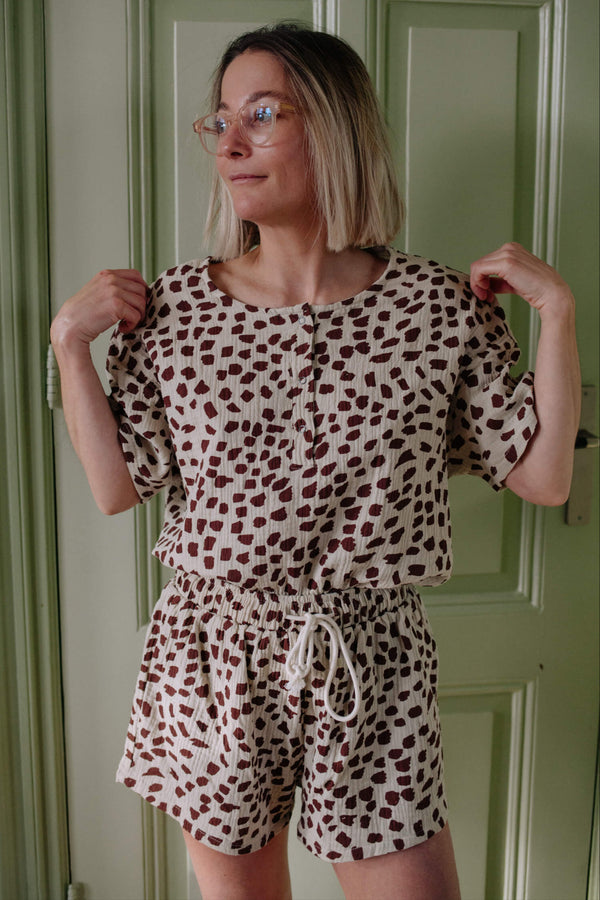 CREAM GUEPARD TS SET WOMAN