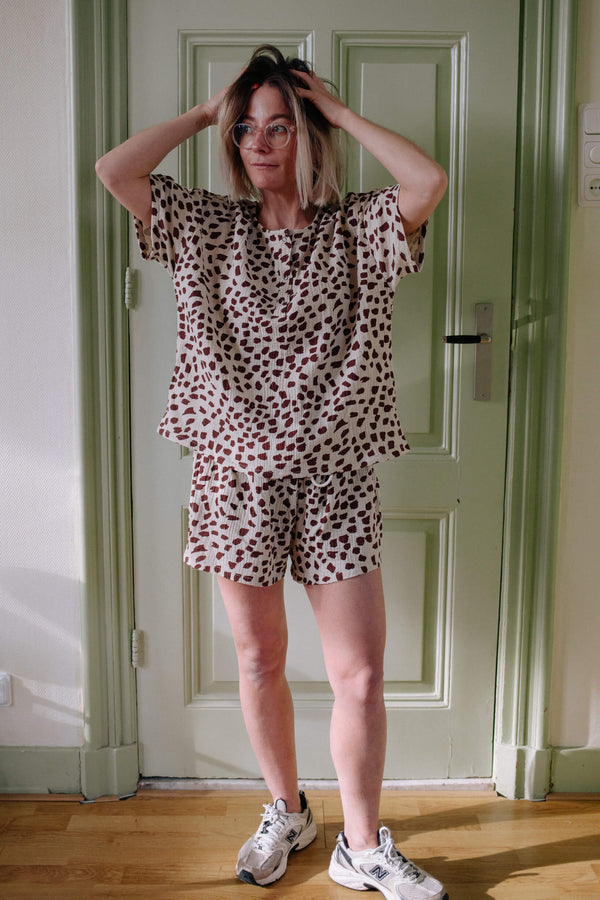 CREAM GUEPARD TS SET WOMAN