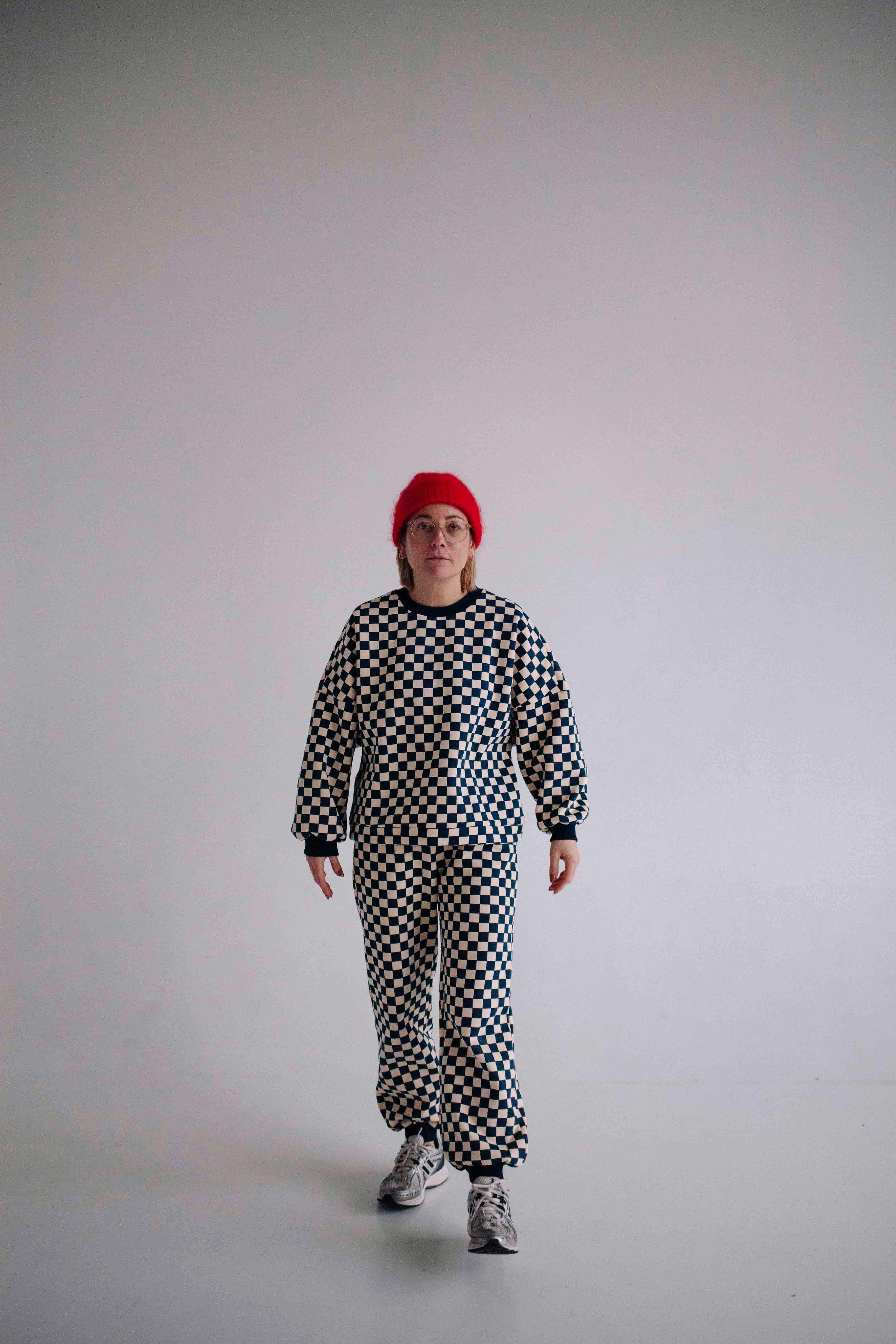 ENSEMBLE BLEU CHECKERS FEMME