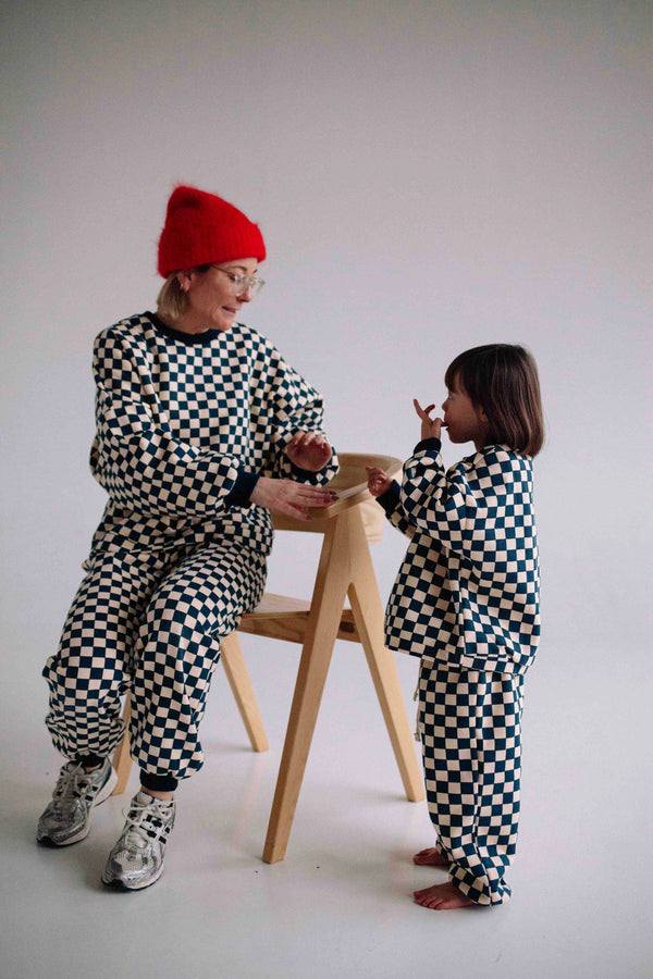 MATCHY - ENSEMBLE BLUE CHECKERS