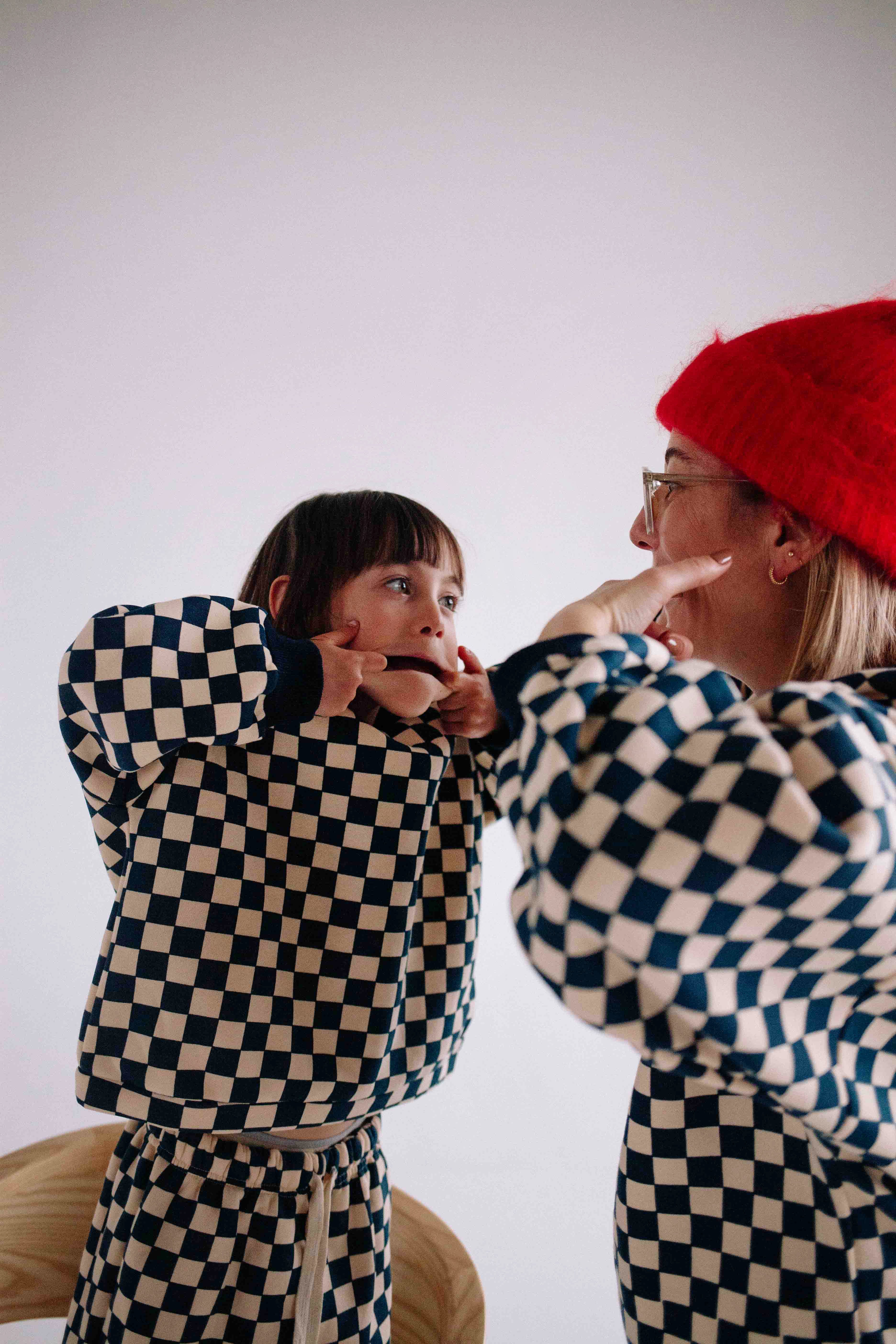 ENSEMBLE BLEU CHECKERS FEMME