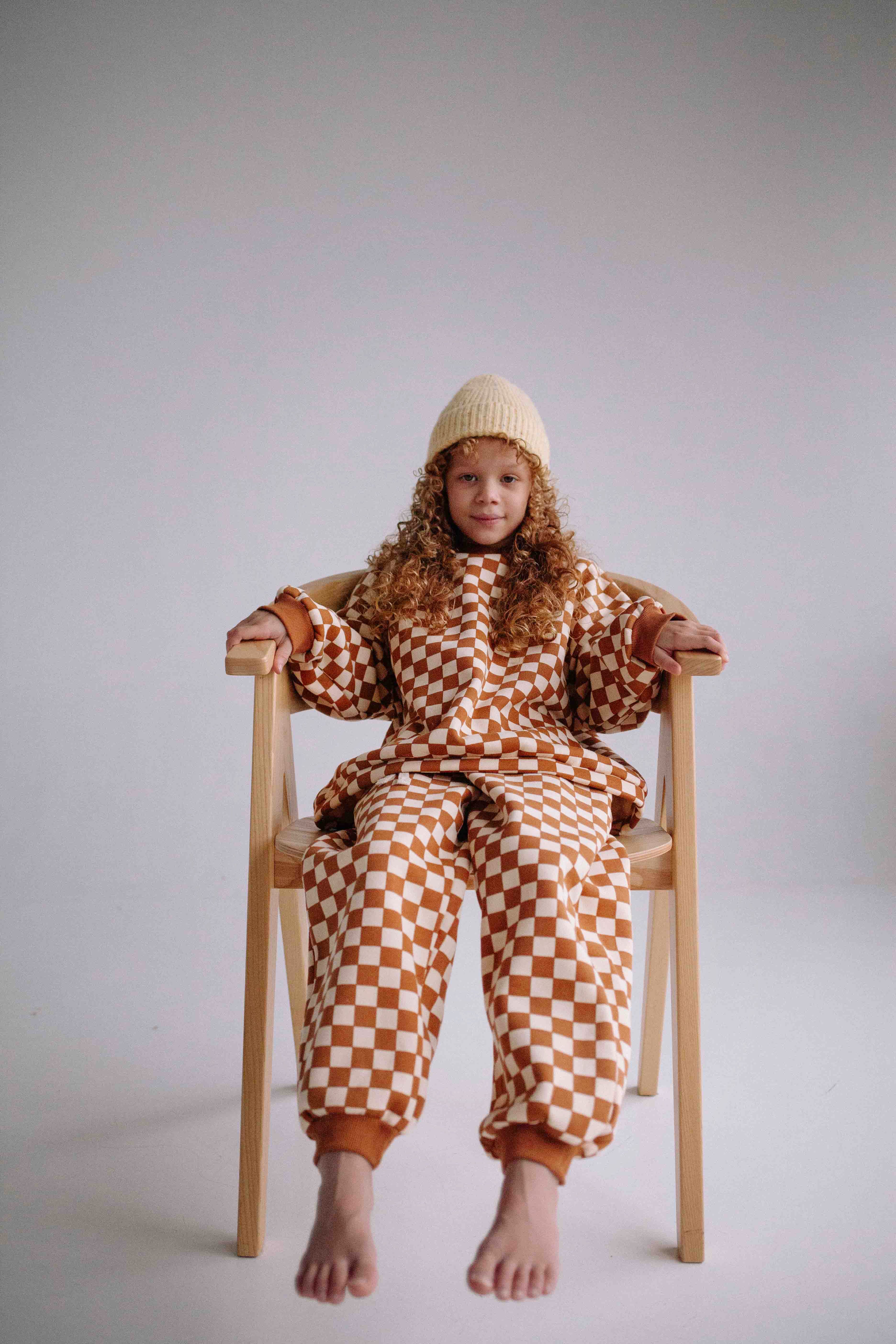 ENSEMBLE MARRON CHECKERS FEMME