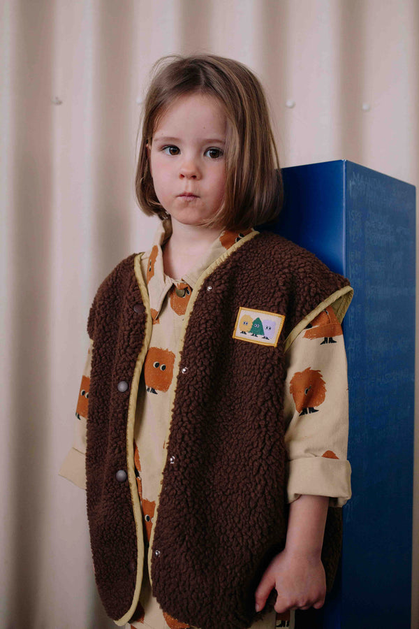 VESTE SANS MANCHE MARRON