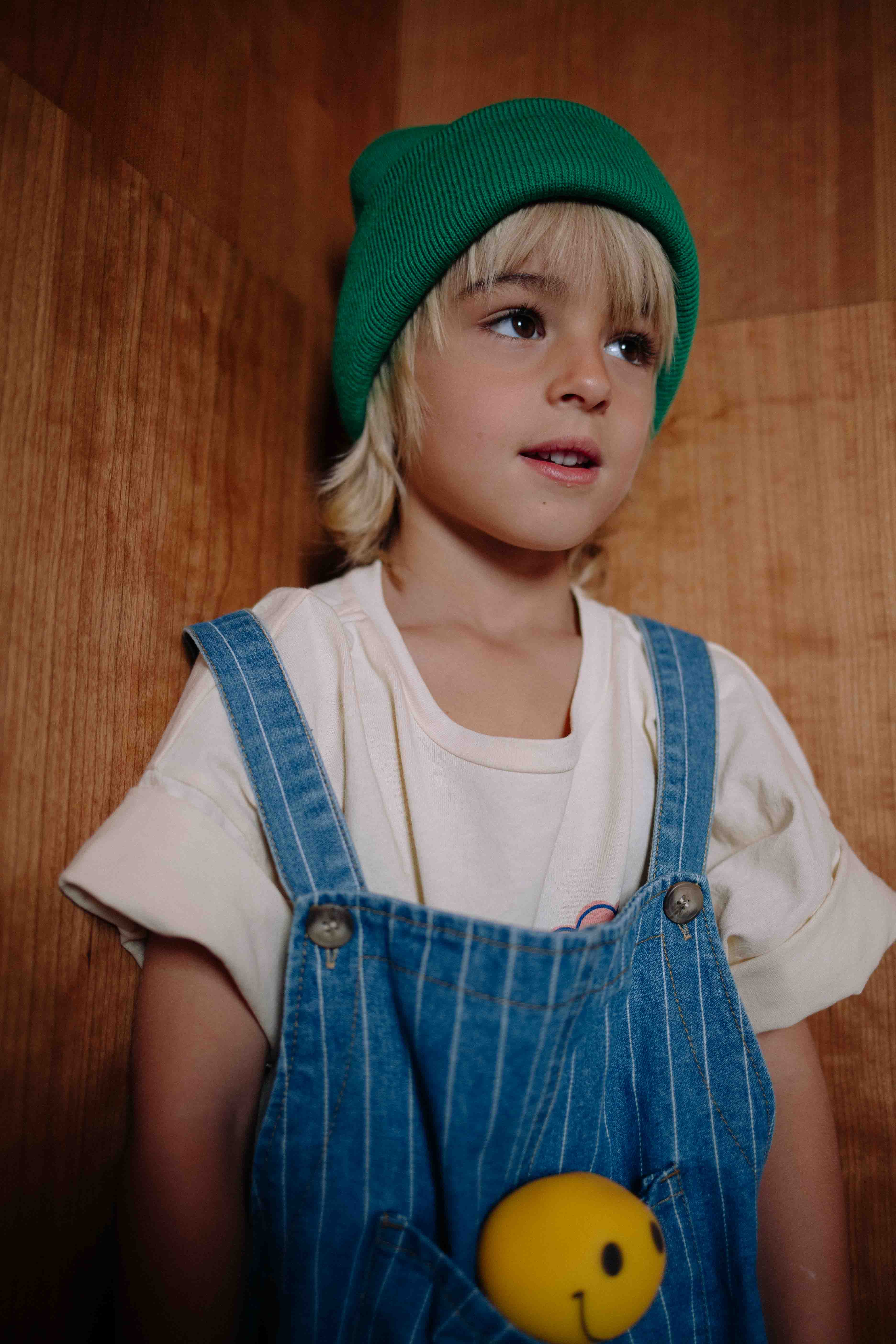 STRIPED DENIM OVERALL