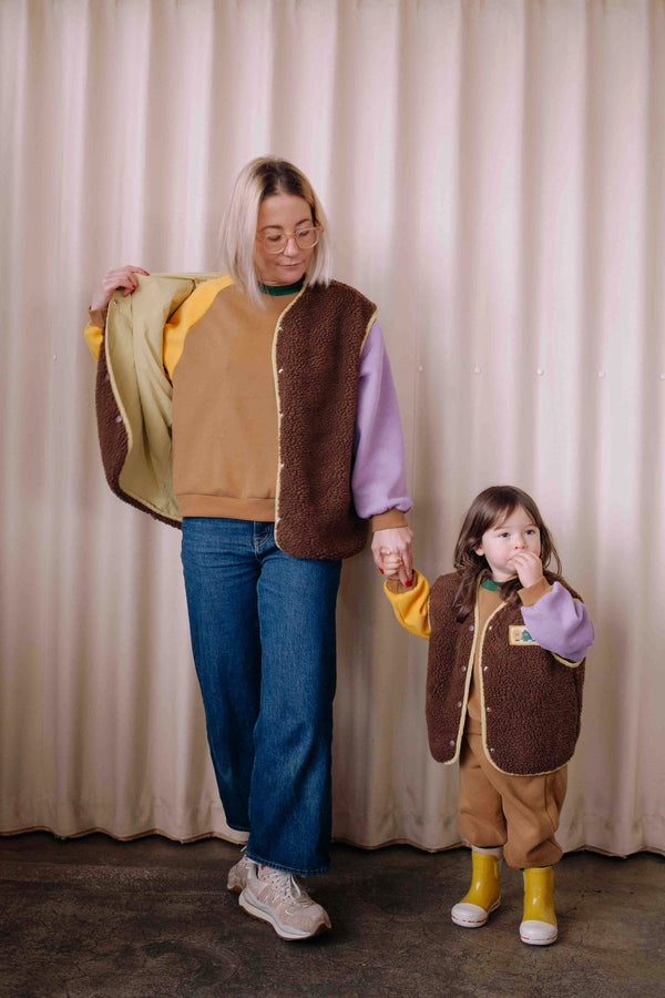 MATCHY - VESTE SANS MANCHE MARRON