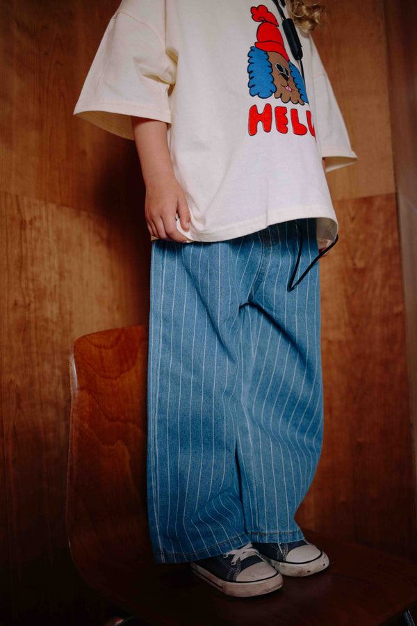 STRIPED DENIM JEANS