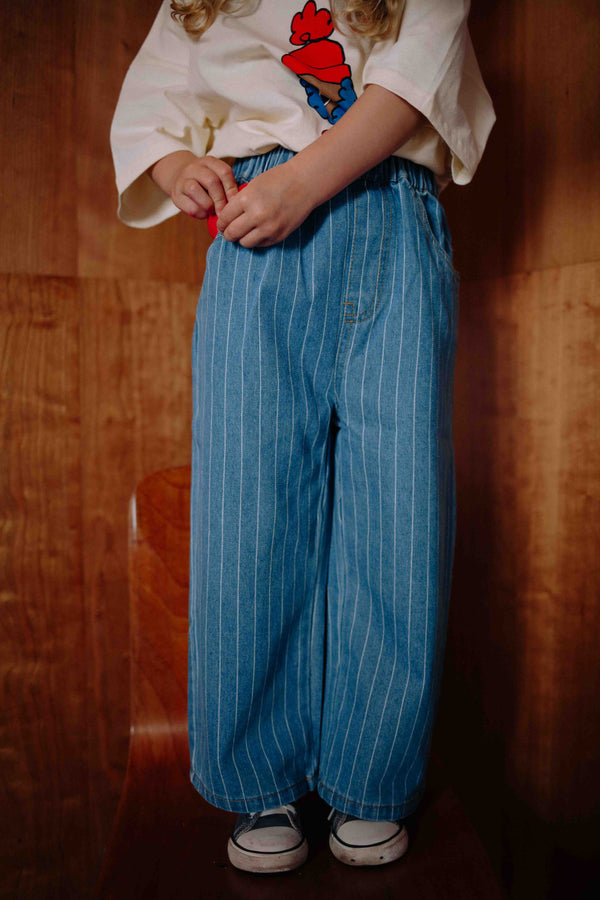 STRIPED DENIM JEANS