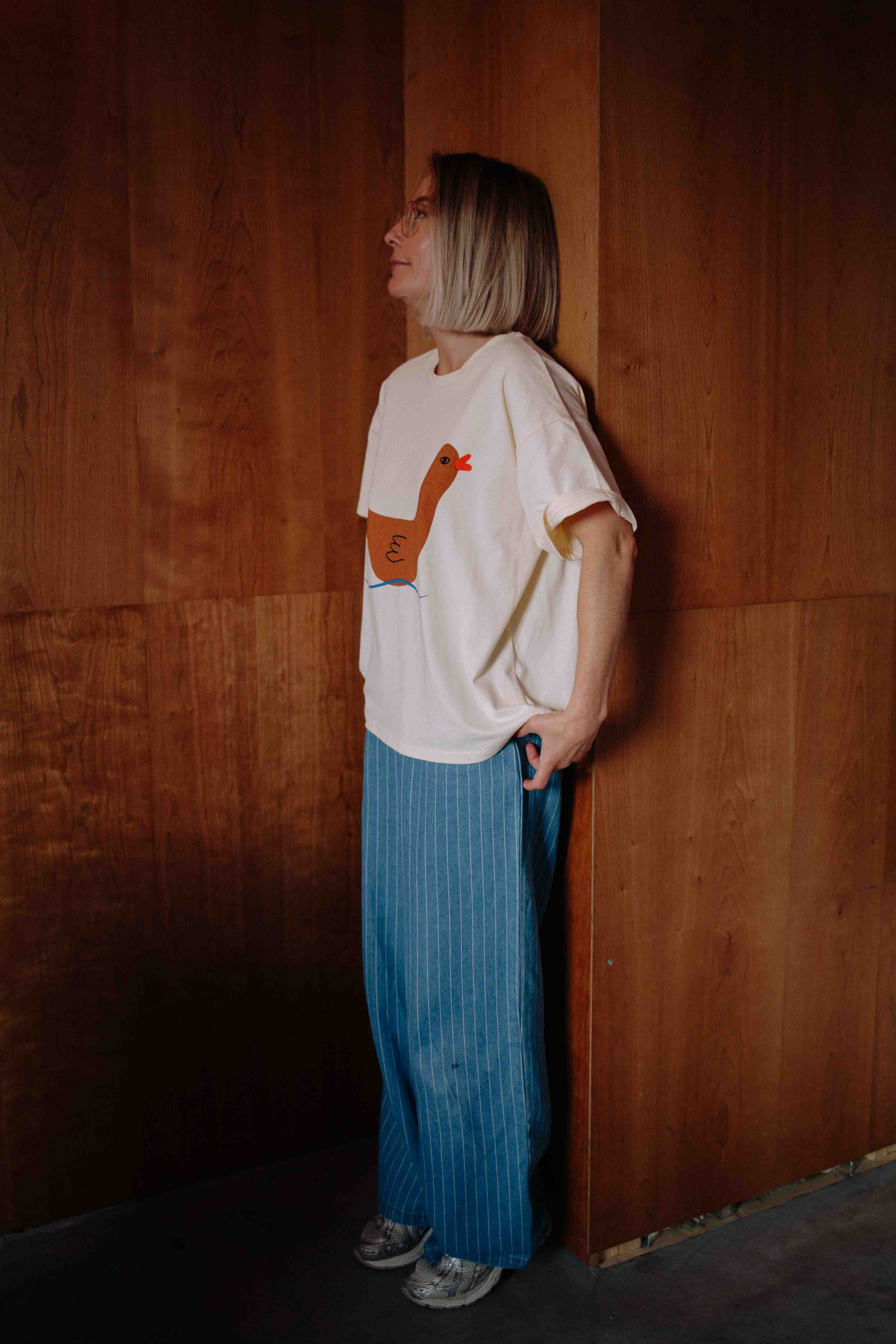 STRIPED DENIM JEANS WOMAN