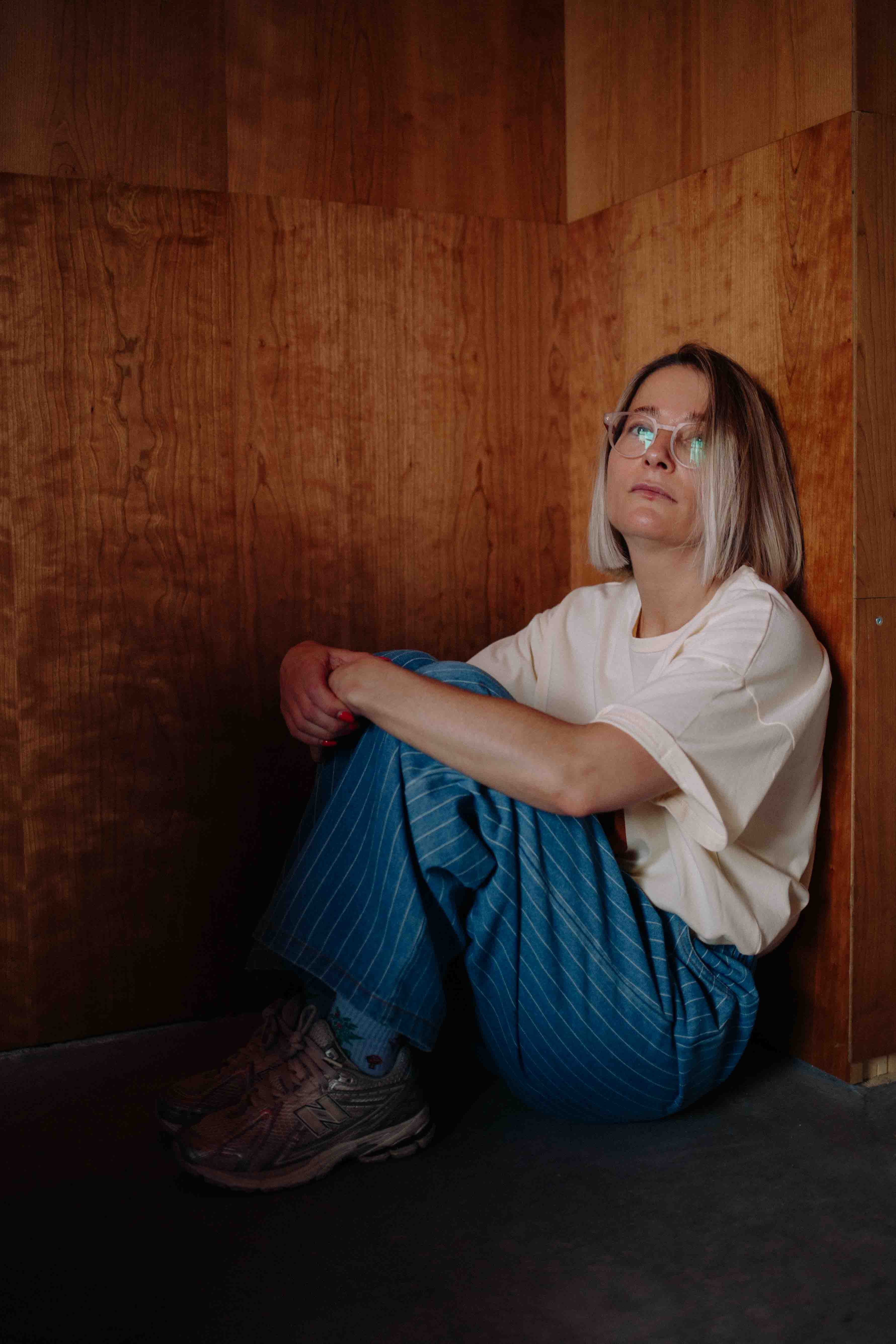 STRIPED DENIM JEANS WOMAN