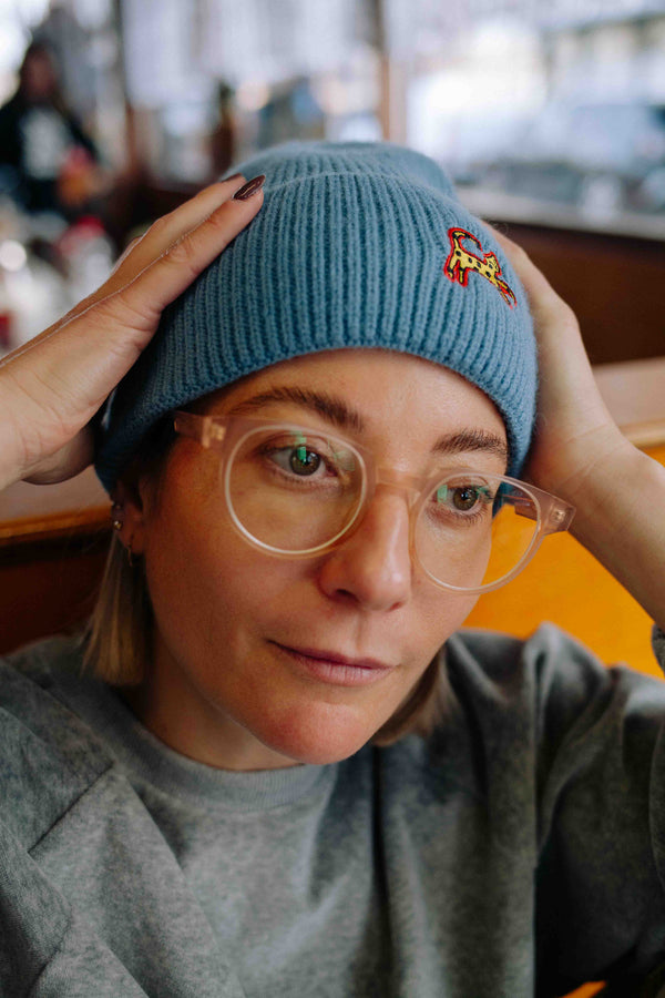 BLUE LEOPARD BEANIE ADULT