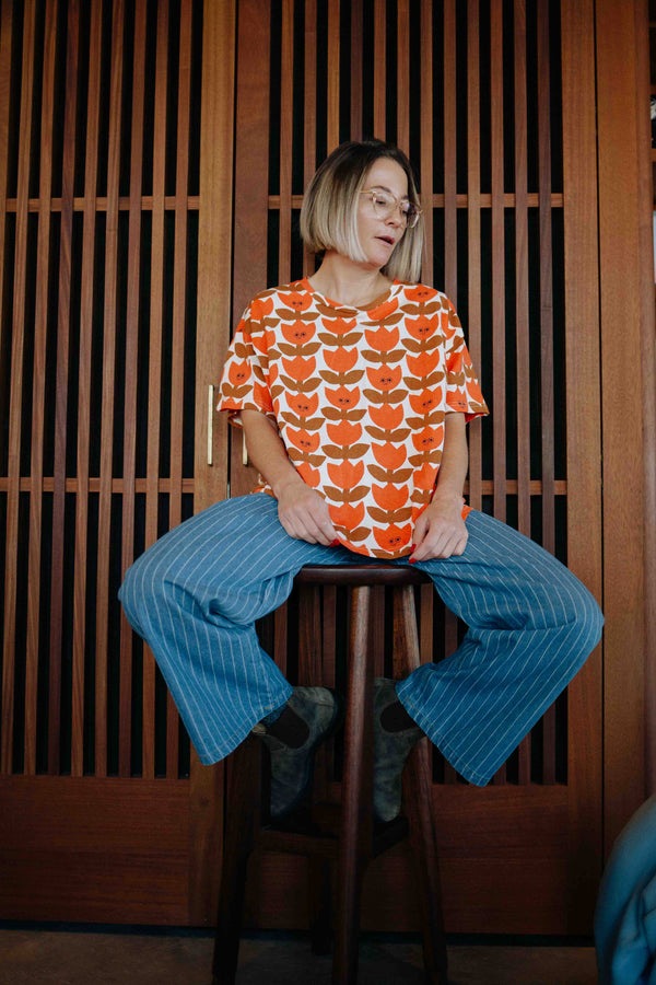 STRIPED JEANS WOMAN