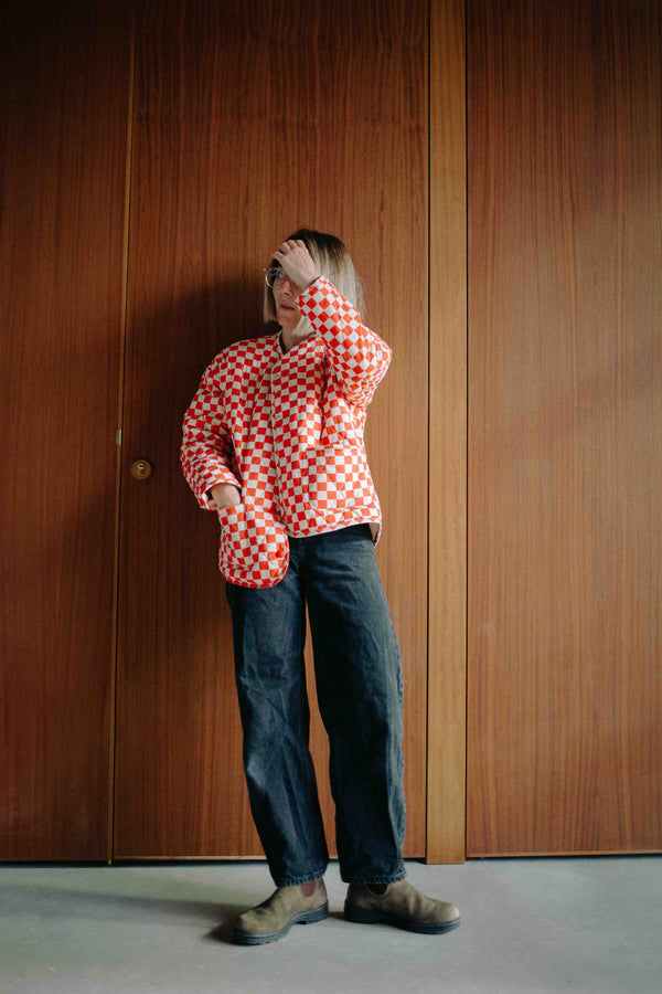 RED CHECKERS JACKET WOMAN