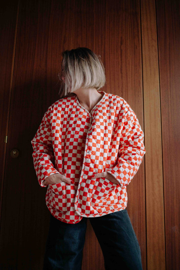 RED CHECKERS JACKET WOMAN