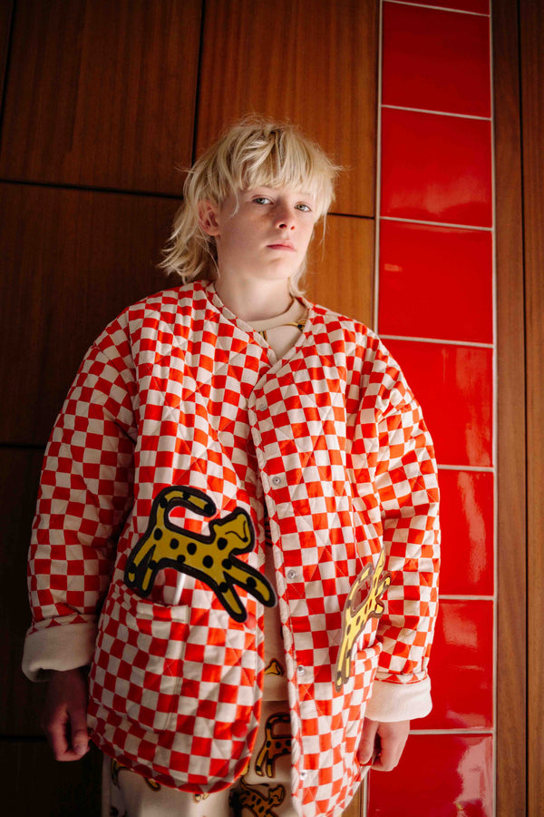 MANTEAU ROUGE CHECKERS