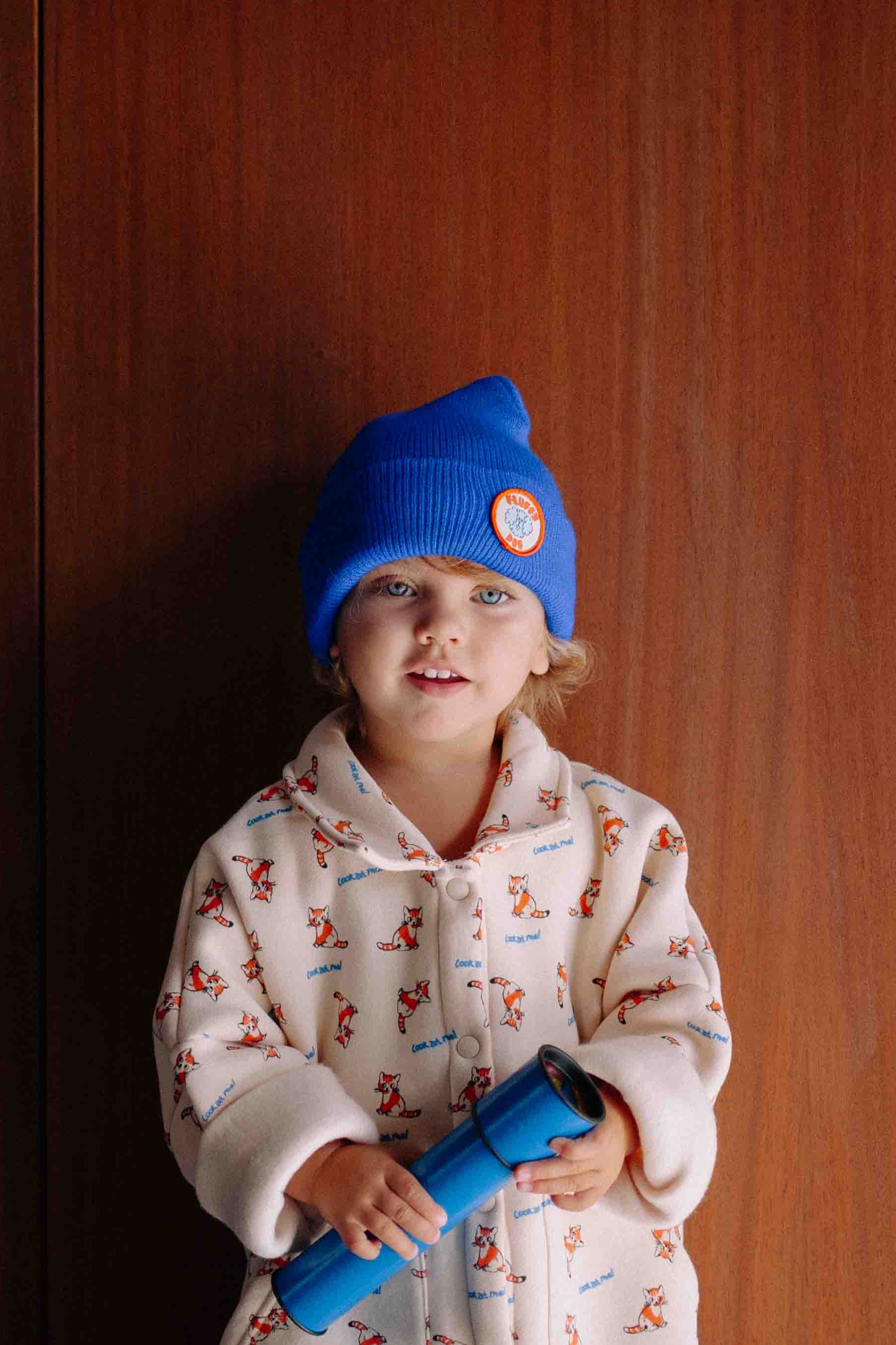 BLUE FLUFFY DOG BEANIE