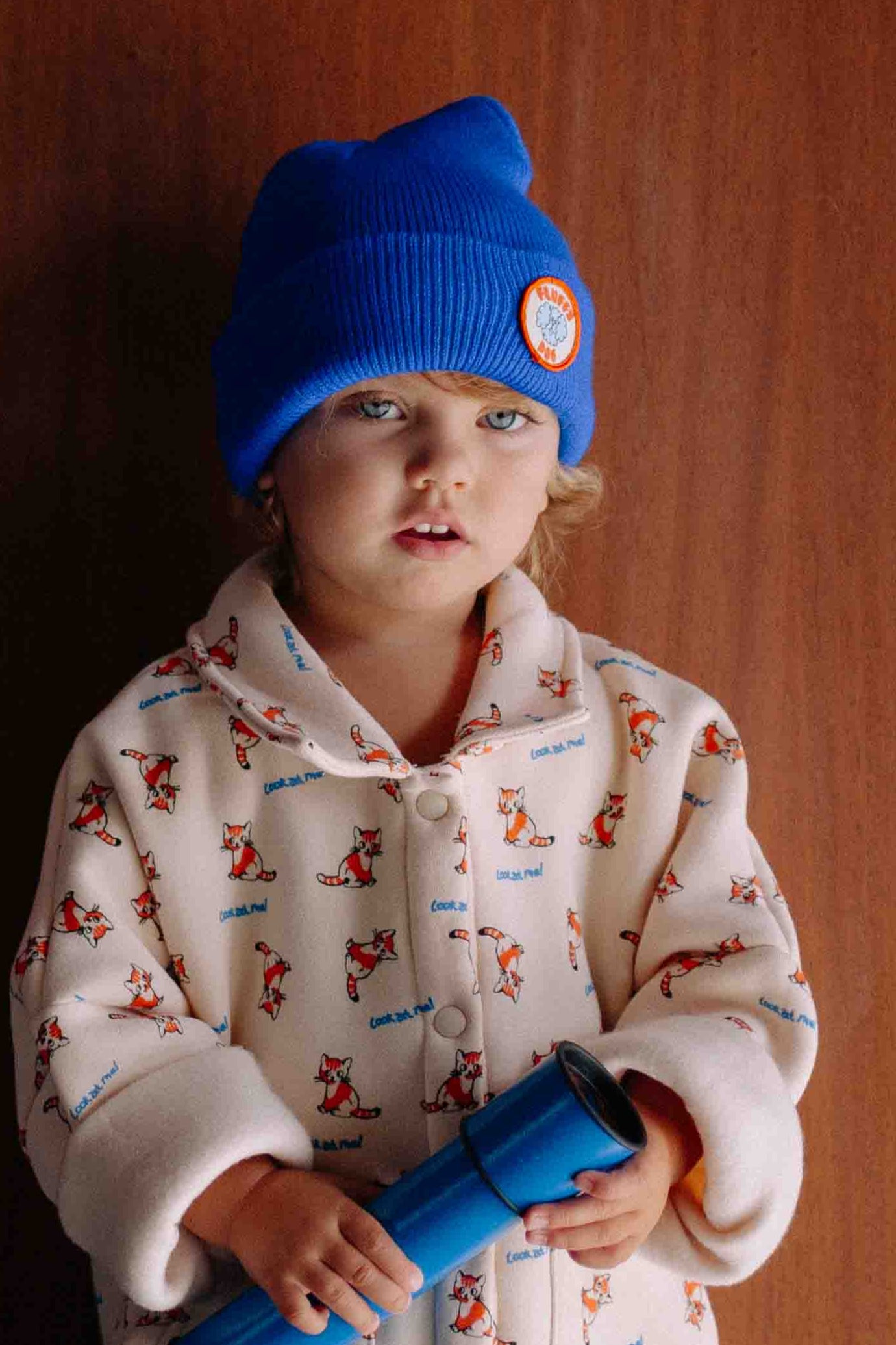 BLUE FLUFFY DOG BEANIE