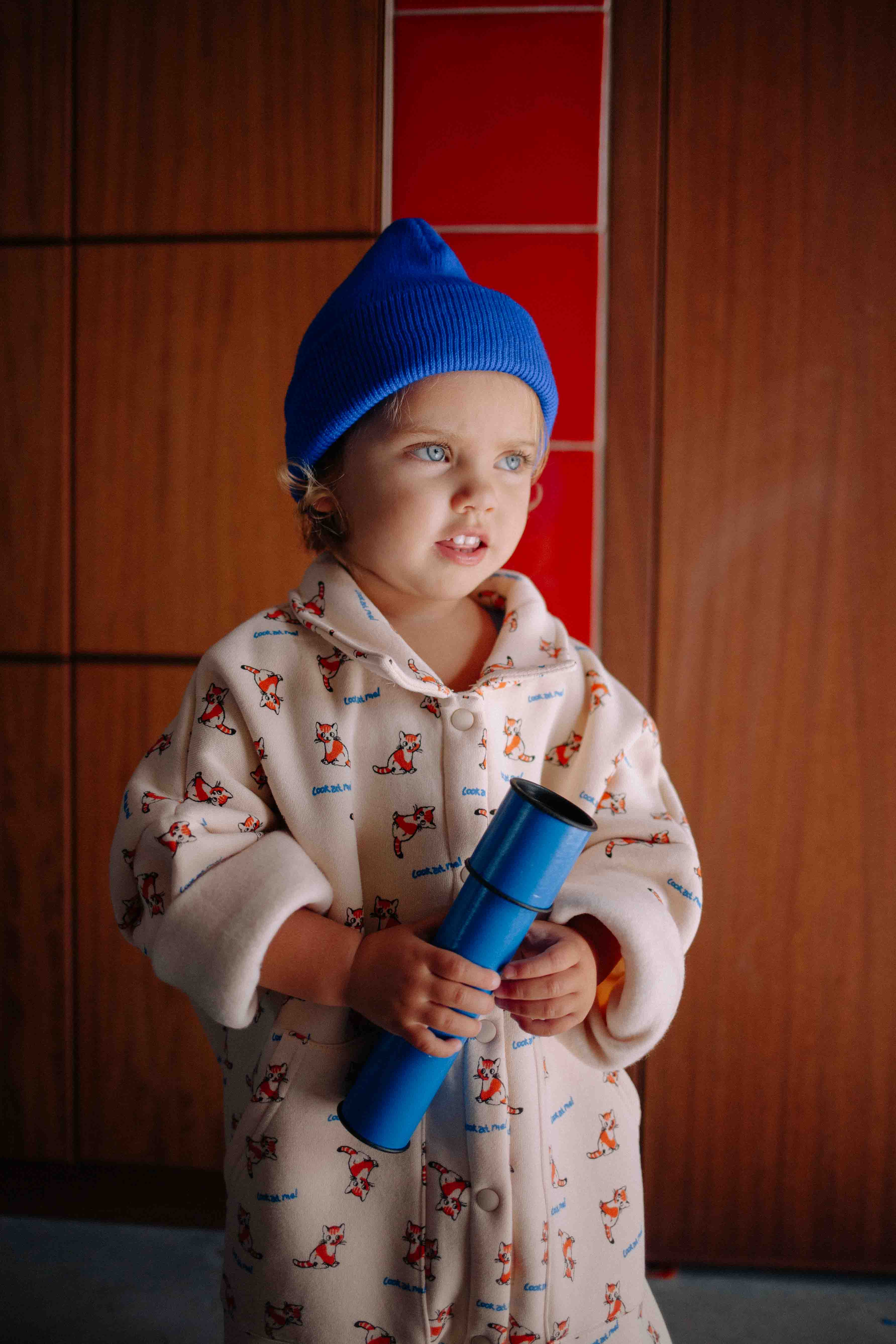 BLUE FLUFFY DOG BEANIE