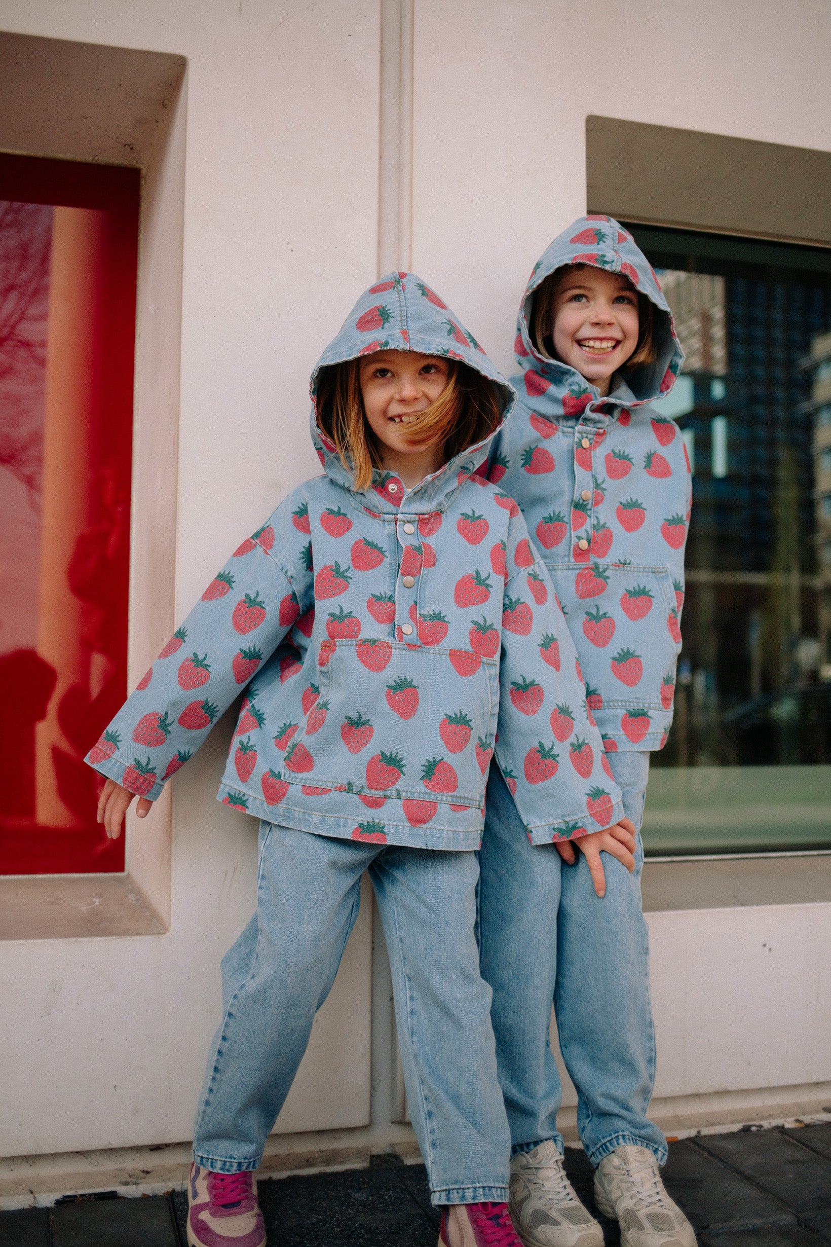 STRAWBERRY DENIM HOODIE