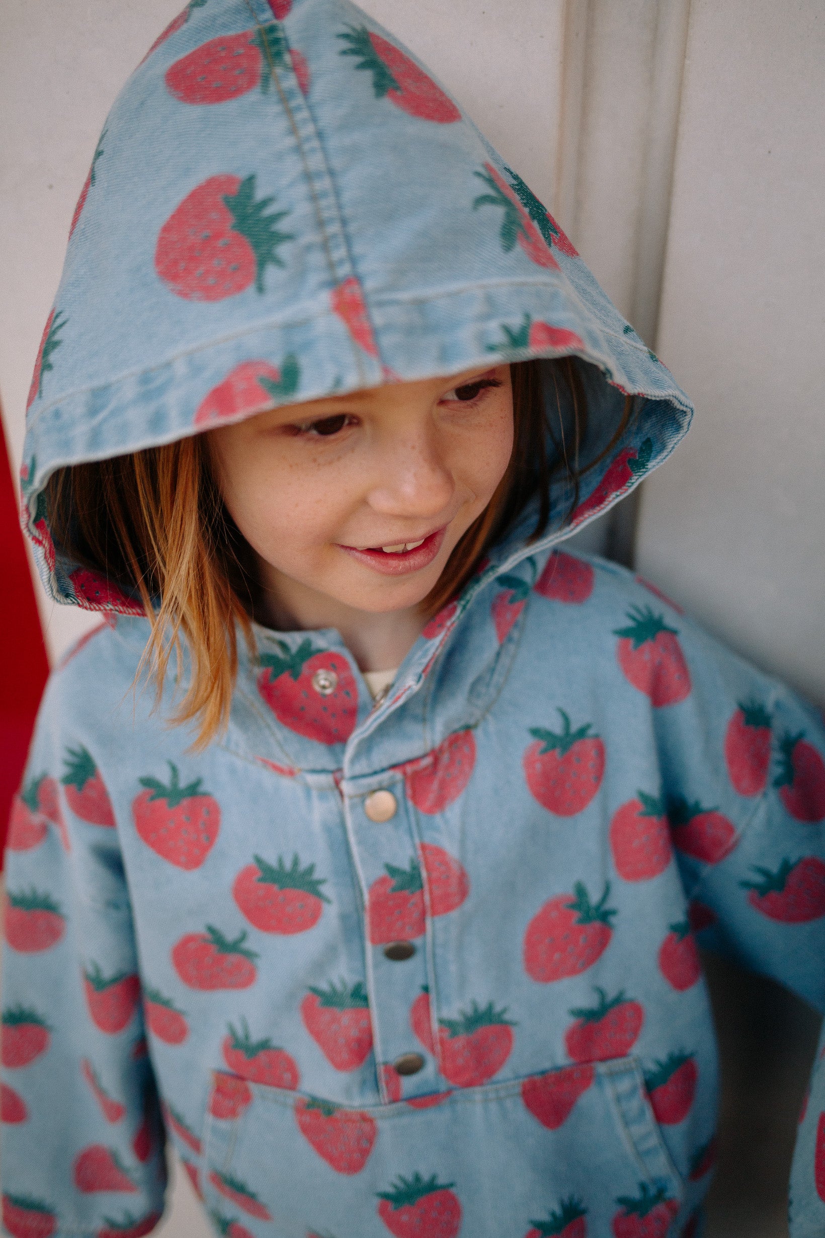 STRAWBERRY DENIM HOODIE