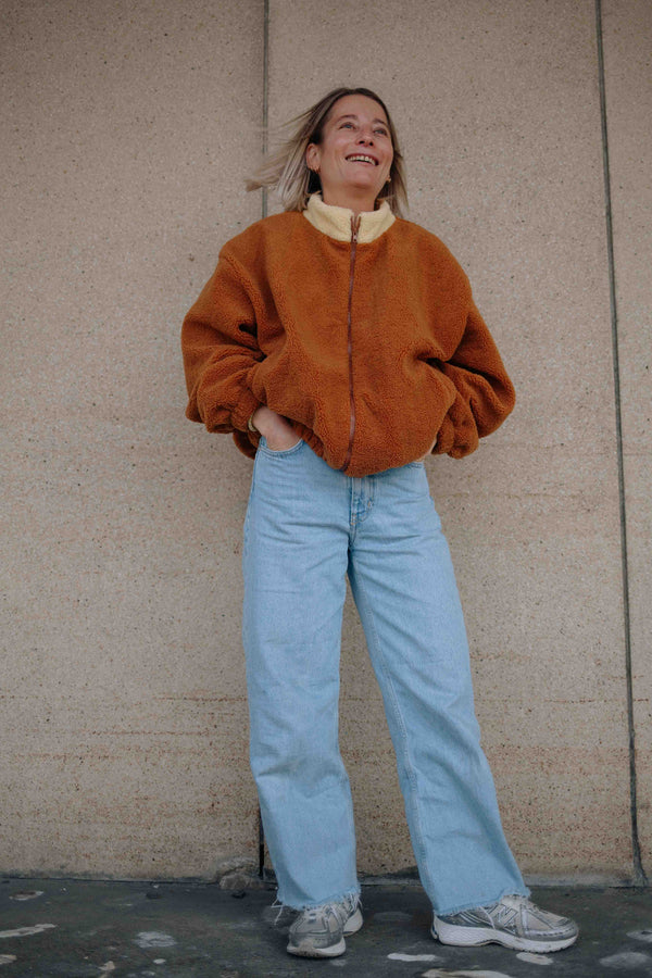 MANTEAU TEDDY MARRON FEMME