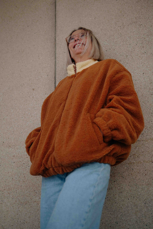 MANTEAU TEDDY MARRON FEMME