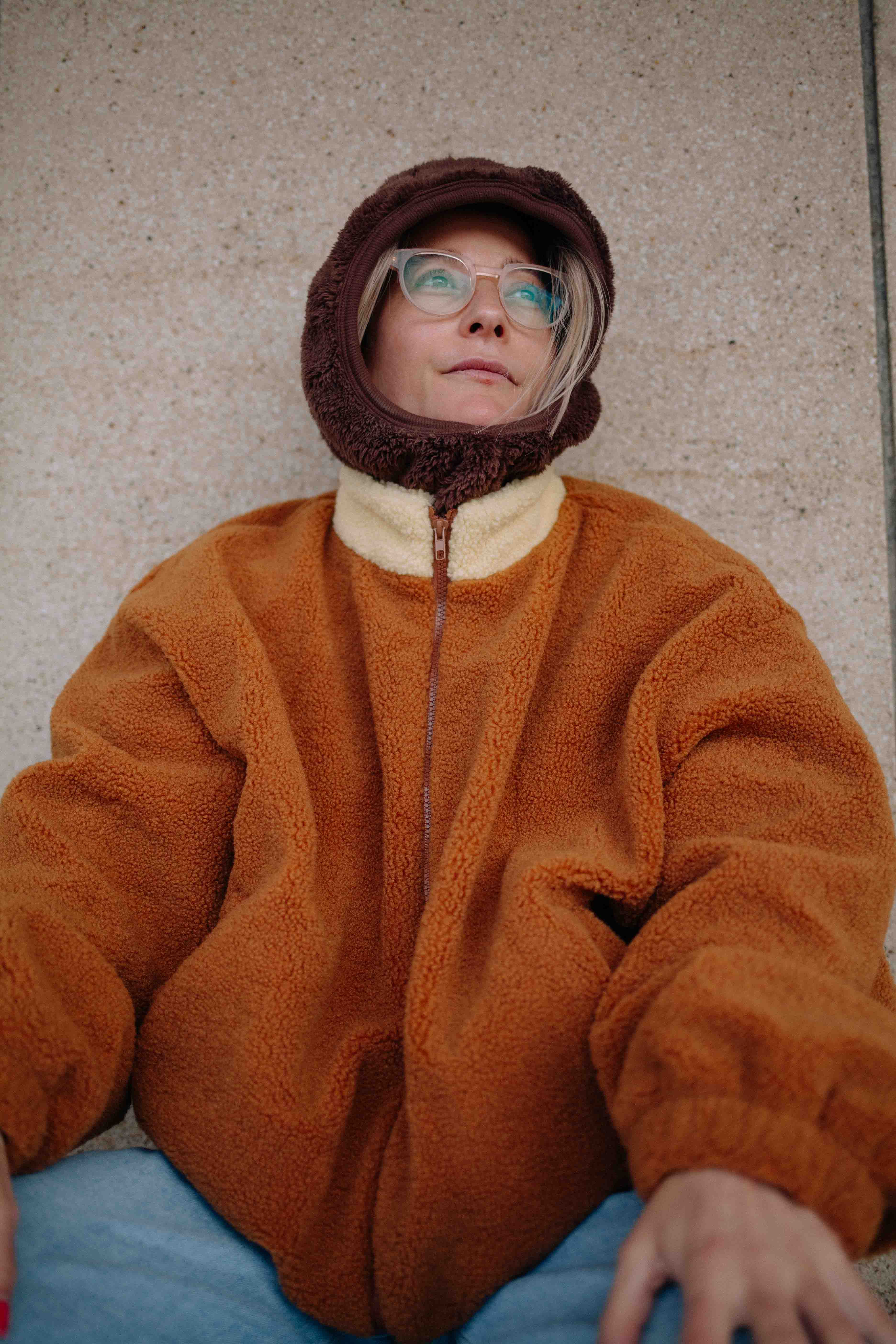 Brown women balaclava | warm fleece winter hood | GAMIN.GAMINE.