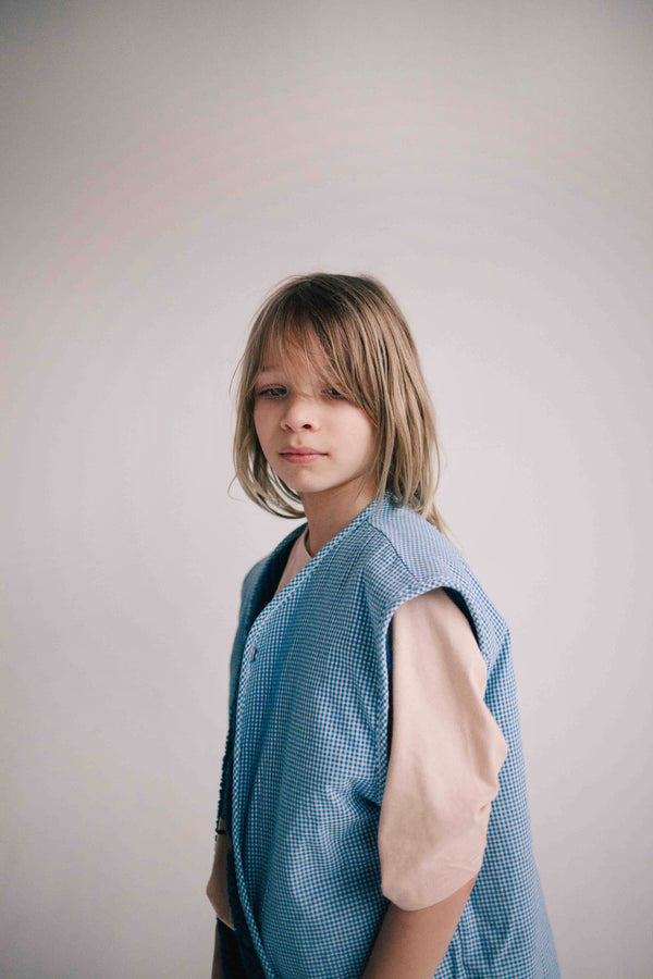 BLUE VICHY WAISTCOAT