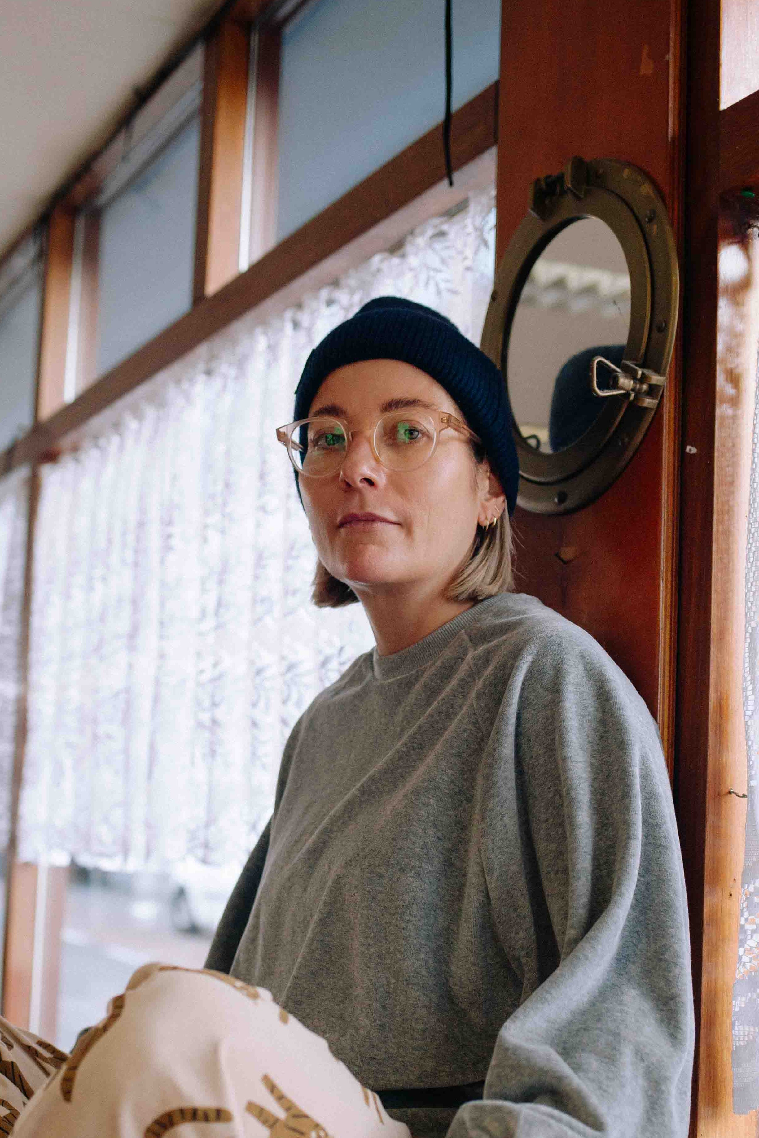 NAVY HONEY BEAR BEANIE ADULT