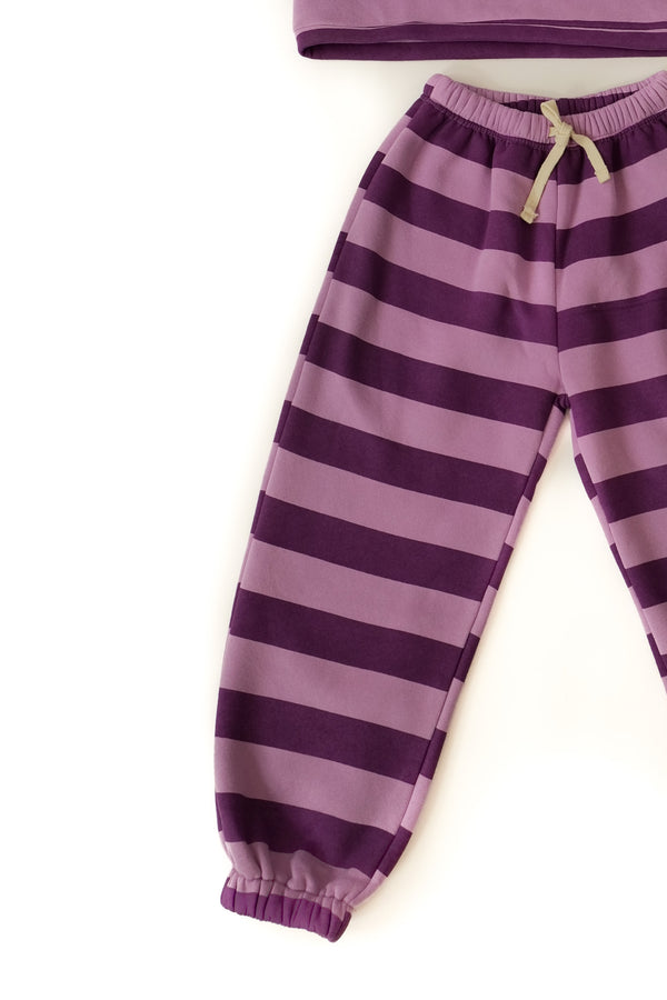 ENSEMBLE VIOLET RAYURES - 8/10 ANS