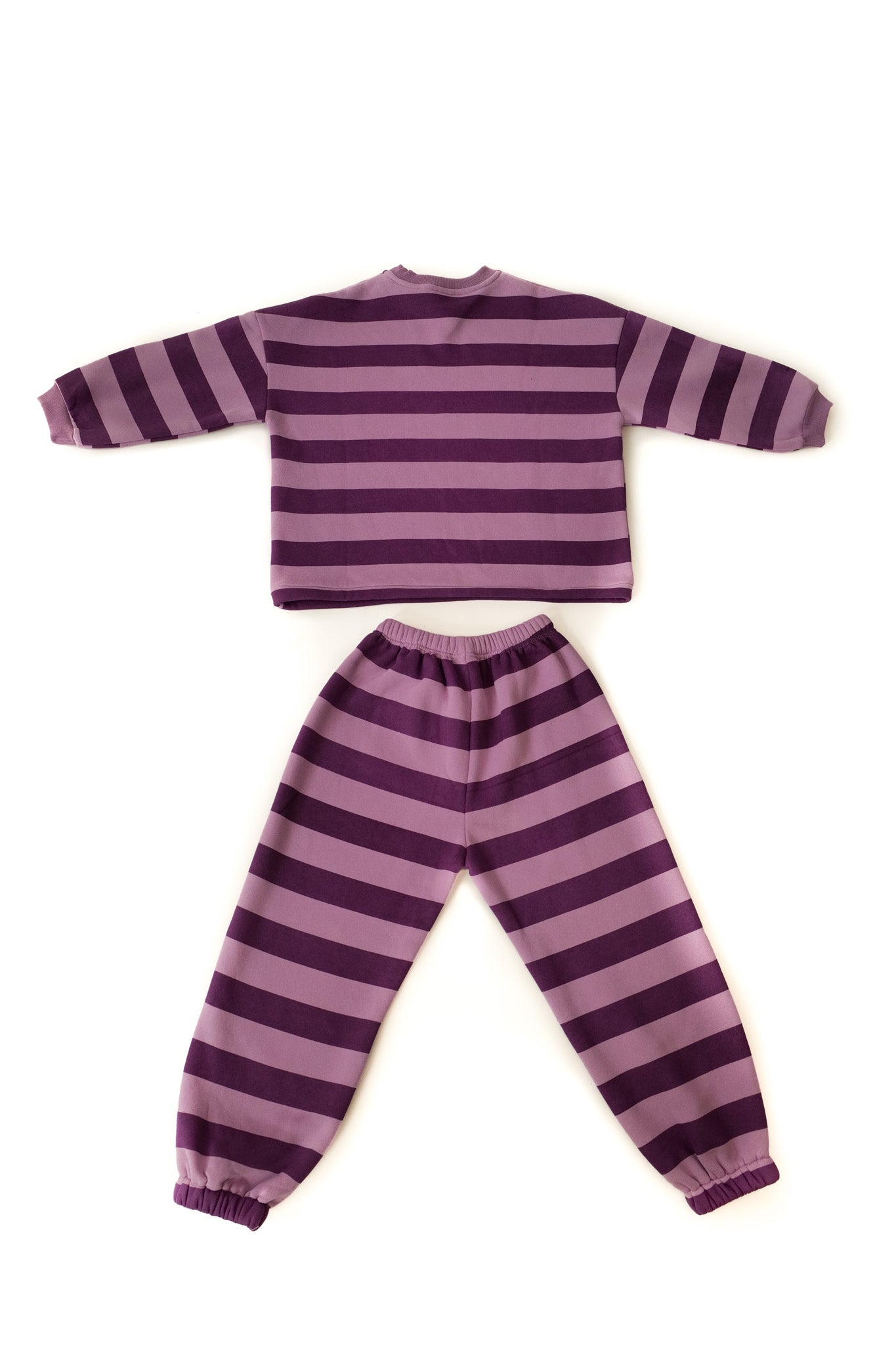 ENSEMBLE VIOLET RAYURES - 8/10 ANS